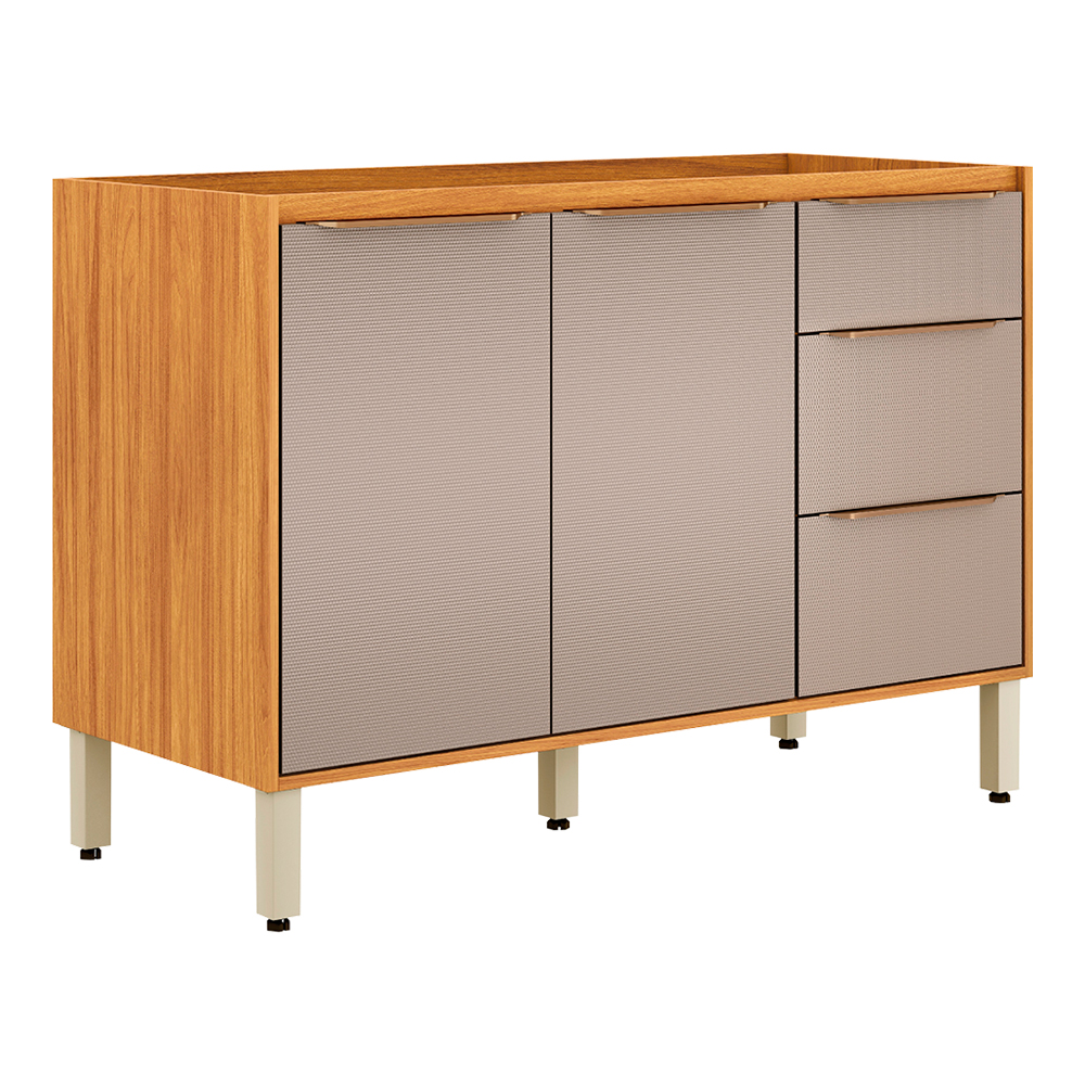 Balcão sem Tampo 2 Portas 3 Gavetas 120cm Plena Demóbile