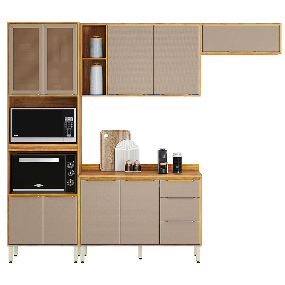 Cozinha Modulada 4 Peças 9 Portas 3 Gaveta Plena Demóbile
